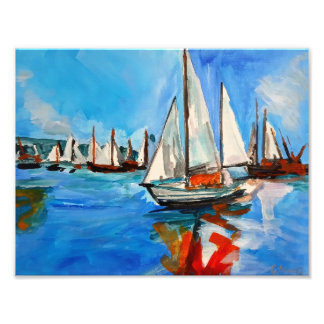 Sailing Regatta Harbour Reflections Photo Print