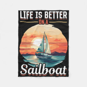 Sailing Retirement Boat Captain Life Is Better On Fleece Blanket