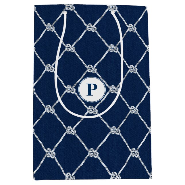Sailing Ropes Nautical Coastal Medium Gift Bag (Front)