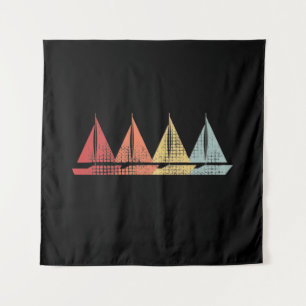 Sailing Sail Boat Retro Tapestry