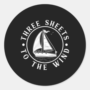 Sailing Sail Captain Boat Sailor Sea Gift Idea Classic Round Sticker