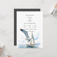 Sailing Sailboat Cruise With Seagull Ocean Wedding