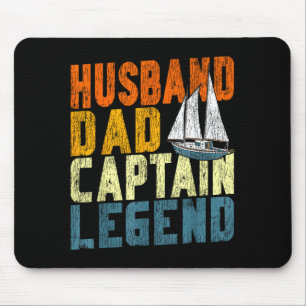 Sailing sailboat retro vintage husband dad captain mouse pad