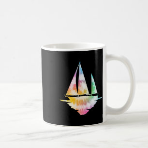 Sailing Sailboat Tie Dye Vintage Coffee Mug