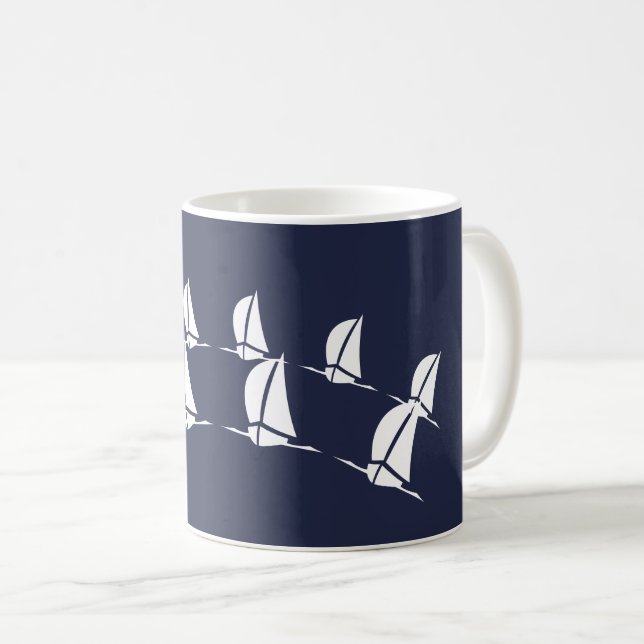 Sailing Sailboats Coffee Mug (Front Right)