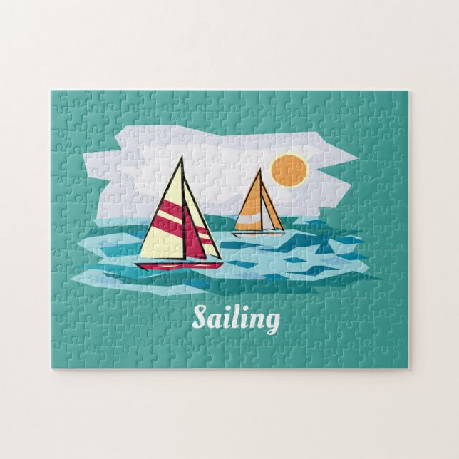 Sailing Sailboats Design Jigsaw Puzzle (Horizontal)