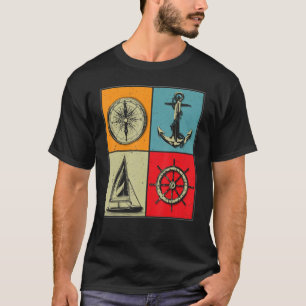 Sailing Sailor Sailboat Anchor Boat Compass Rudder T-Shirt