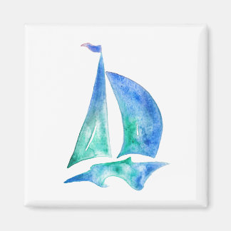 Sailing Sailor Sailboat Boat Blue Art Magnet