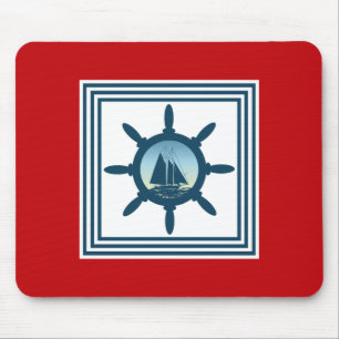 Sailing scene mouse pad