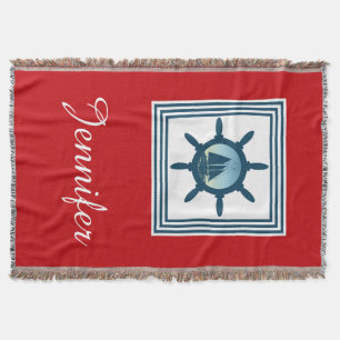 Sailing scene throw blanket