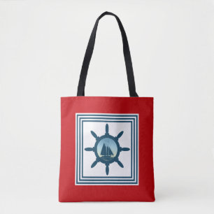 Sailing scene tote bag