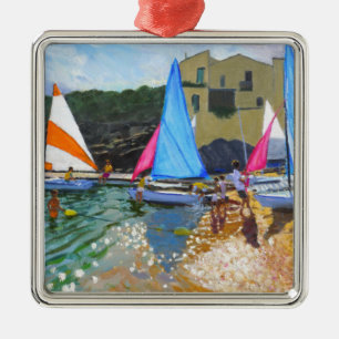 sailing school calella de palafrugall costa metal ornament