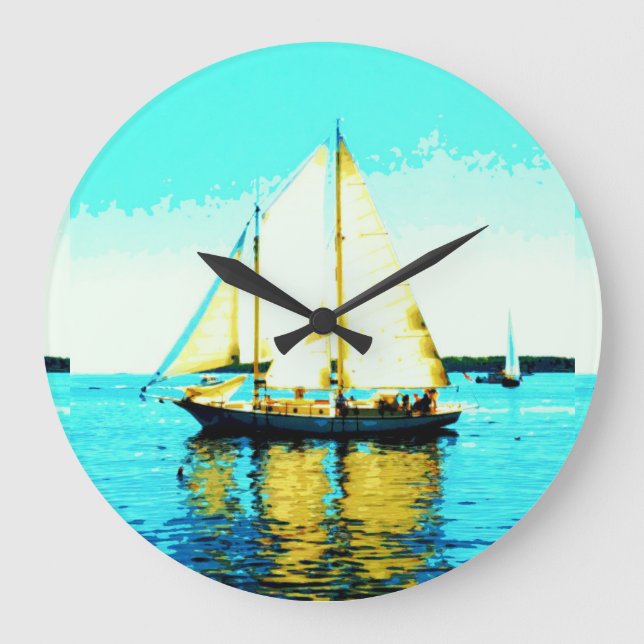 sailing schooner clock (Front)