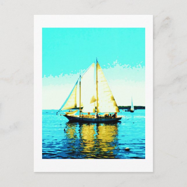 sailing schooner postcard (Front)