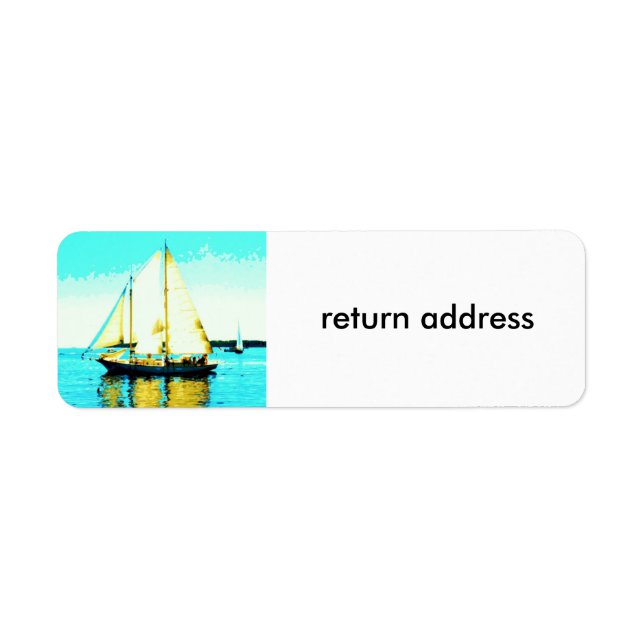 sailing schooner return address label (Front)