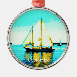 Sailing schooner Thunder_Cove Metal Ornament
