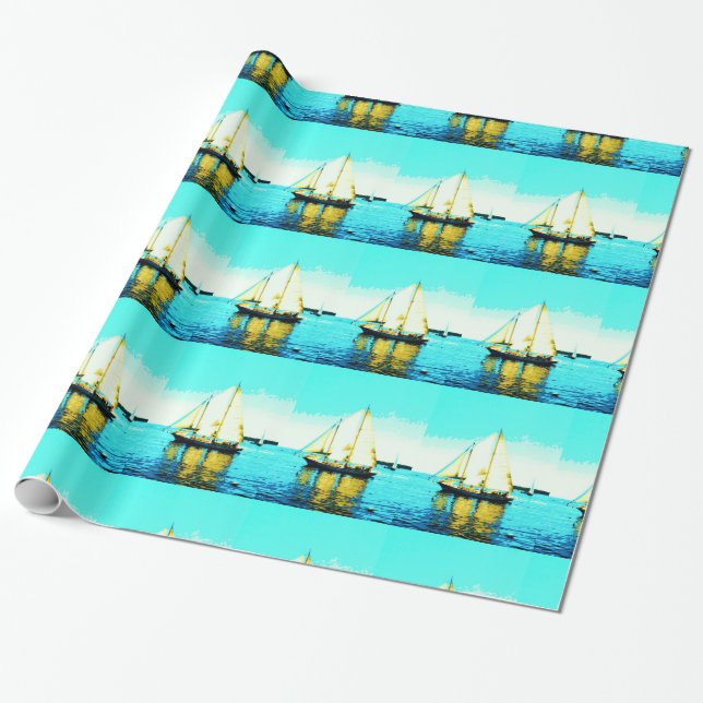 sailing schooners wrapping paper (Unrolled)