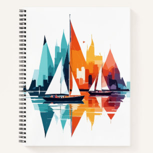 Sailing Sea Calm Tranquil Ocean Outdoors Adventure Notebook