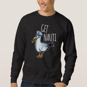 Sailing  Sea Gull Sailer Nautics Pun Nautical  Boa Sweatshirt
