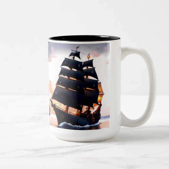 Sailing Serenity Two-Tone Coffee Mug (Right)