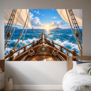 Sailing Ship Bow Ocean Adventure Nautical Photo Ba Banner