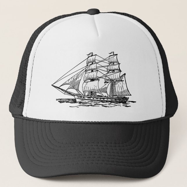 Sailing Ship (Brig) Trucker Hat (Front)