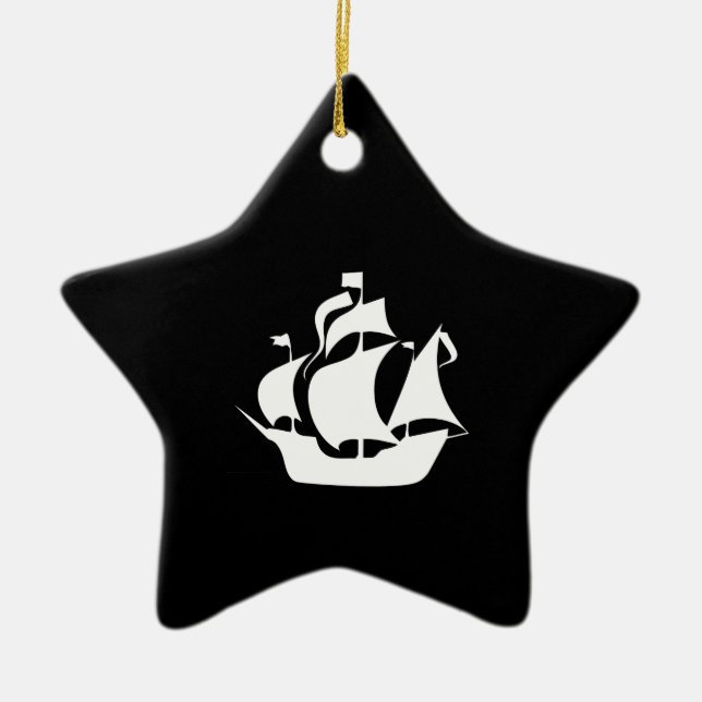 Sailing Ship Ceramic Ornament (Front)