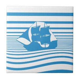 Sailing ship ceramic tile