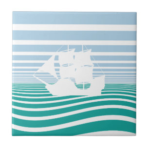 Sailing ship ceramic tile