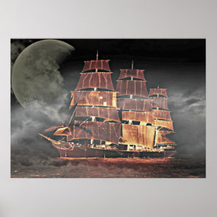 Sailing Ship digital art Poster