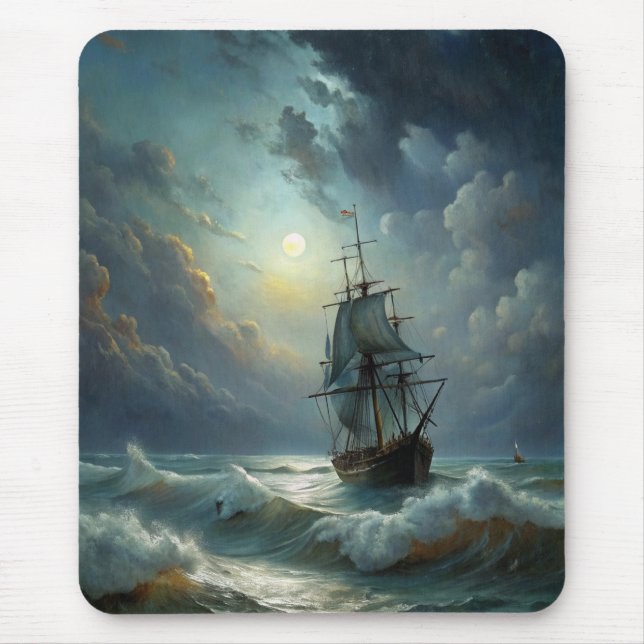 Sailing Ship in the Ocean Mouse Pad (Front)