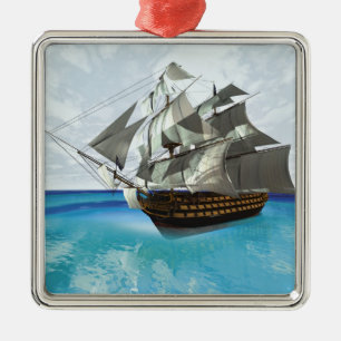 Sailing Ship Metal Ornament
