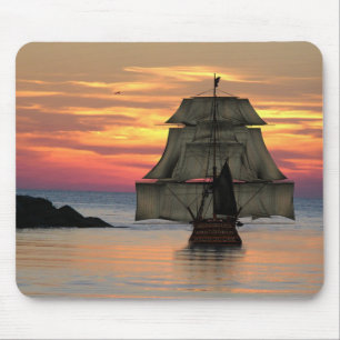 Sailing ship mouse pad