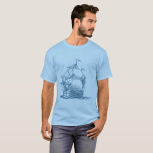 Sailing Ship - Ocean Green T-Shirt
