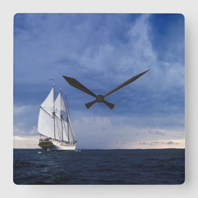 Sailing Ship On The Baltic Sea Square Wall Clock (Front)