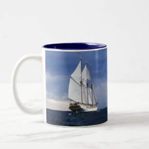 Sailing Ship On The Baltic Sea Two-Tone Coffee Mug