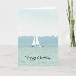 Sailing Ship on the Solent Birthday Card