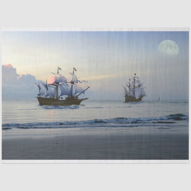 Sailing Ship Pirate Sailboat Sea 20x30  Decoupage Tissue Paper (Front)