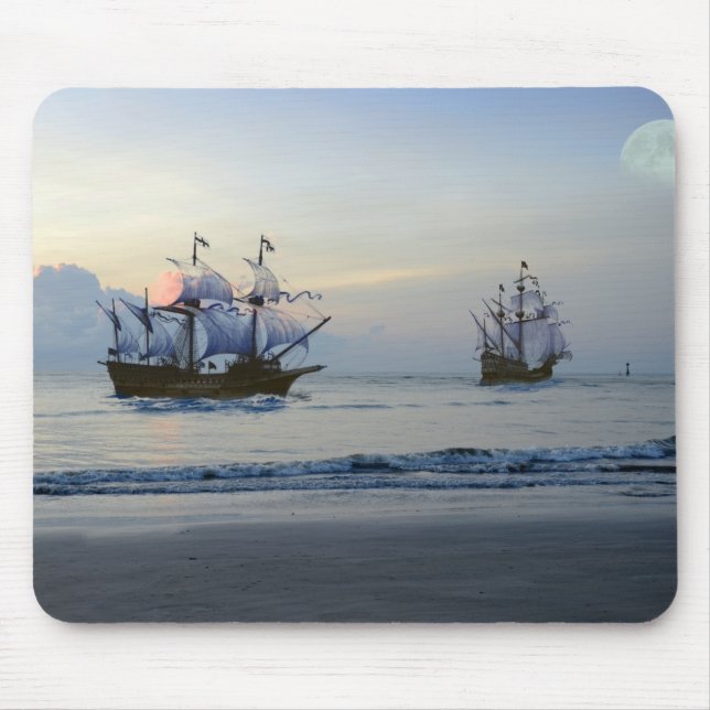Sailing Ship Pirate Sailboat Sea  Mouse Pad (Front)