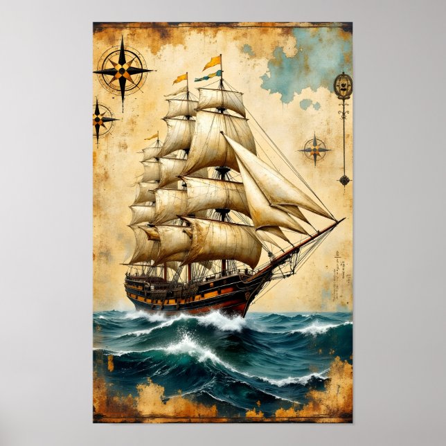 Sailing Ship Poster (Front)