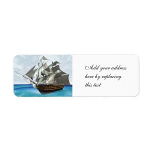 Sailing Ship Return Address Label