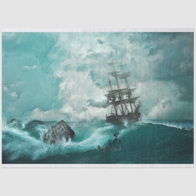 Sailing Ship Sailboat Sea 20x30  Decoupage Tissue Paper (Front)
