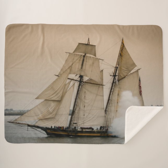 SAILING SHIP SHERPA BLANKET (Front (Horizontal))