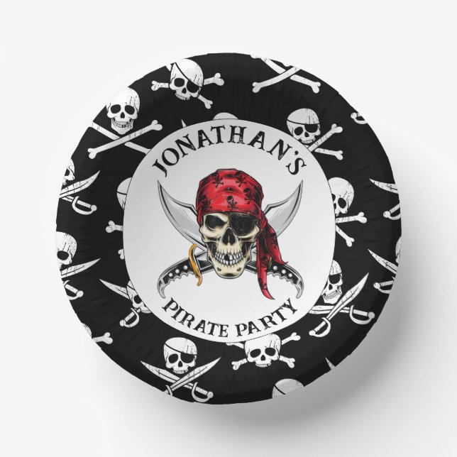  sailing ship Skulls Paper Plate (Front)