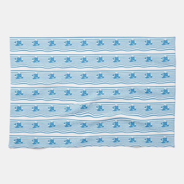 Sailing ship tea towel (Horizontal)