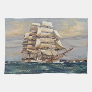 Sailing ship Thomas Stephens Tea Towel