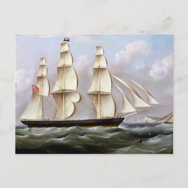 Sailing Ship Woolloomooloo 1850 Postcard (Front)