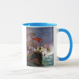 Sailing Ships in a Stormy Sea Mug