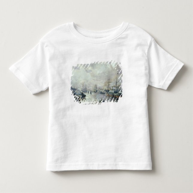 Sailing Ships in the Port of Hamburg, 1889 Toddler T-Shirt (Front)