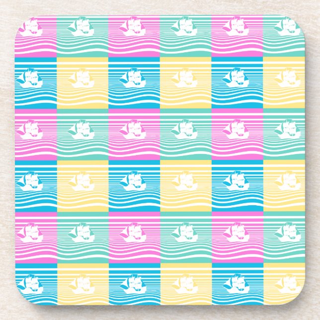 Sailing ships pattern coaster (Front)